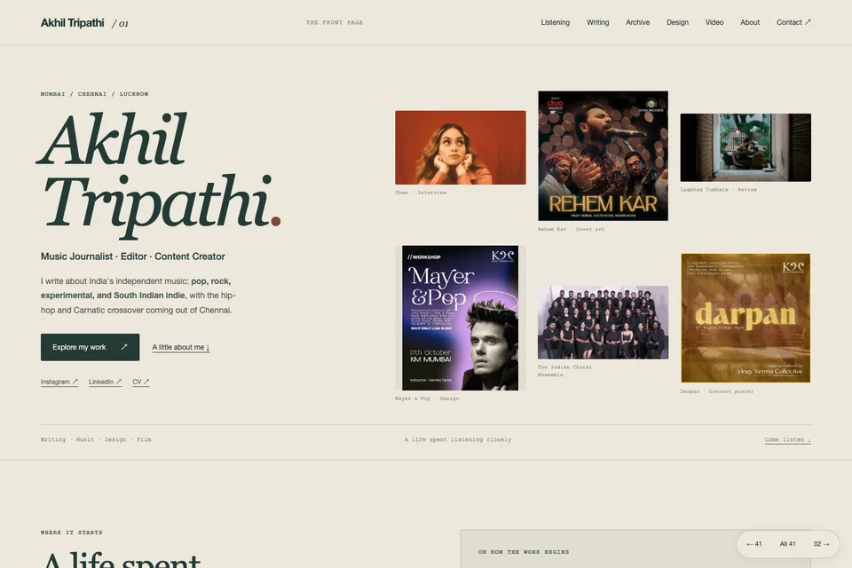 The Front Page portfolio preview