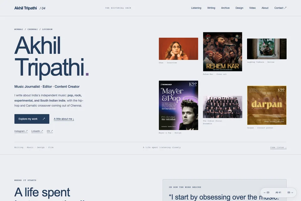 The Editorial Deck portfolio preview