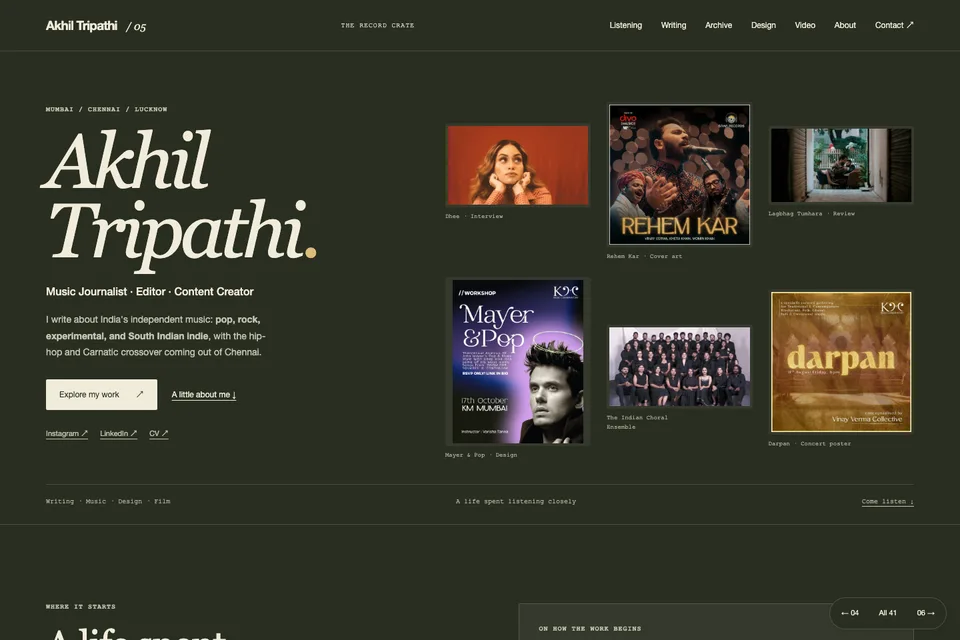 The Record Crate portfolio preview
