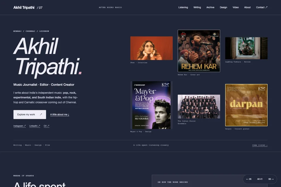 After Hours Radio portfolio preview