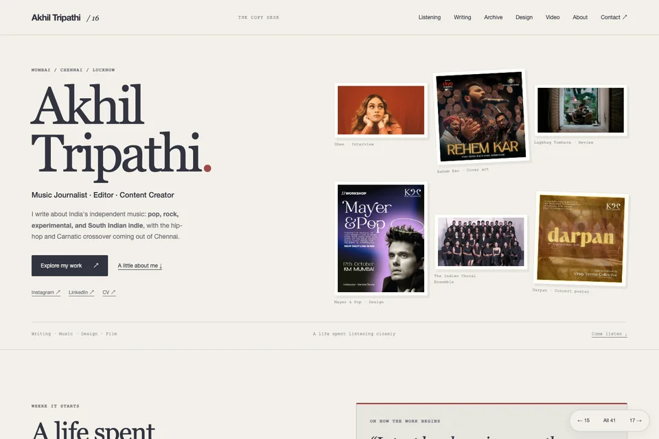 The Copy Desk portfolio preview