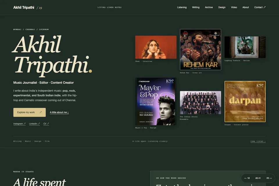 Living Liner Notes portfolio preview