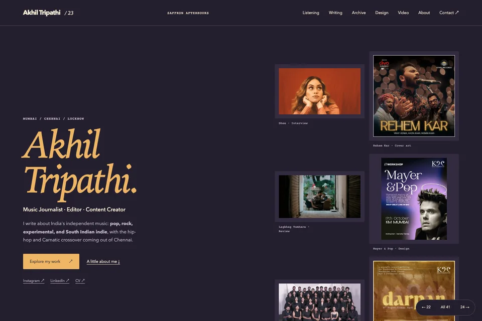 Saffron Afterhours portfolio preview