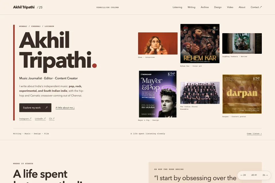 Vermillion Column portfolio preview