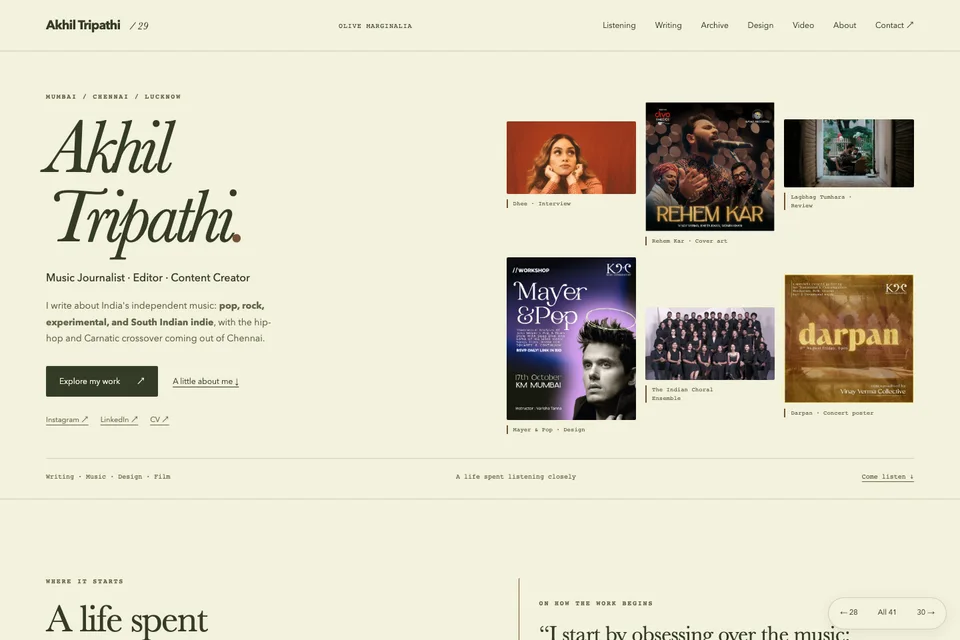 Olive Marginalia portfolio preview